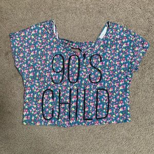 90s Child Floral Crop Top